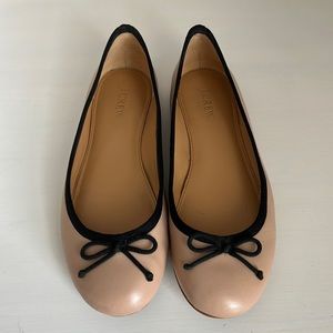 J. Crew Flats Leather Size 8.5 Tan Black